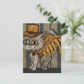Tipps Steampunk Cat Fairy Postkarte (Stehend Vorderseite)
