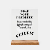 Tipps und Bar für den Prosecco Cocktail Acrylschild (Vorderseite)
