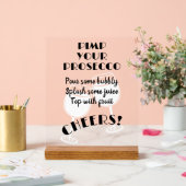 Tipps und Bar für den Prosecco Cocktail Acrylschild (Hochzeit)