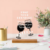 Tipps und Bar für den Prosecco Cocktail Acrylschild (Hochzeit)