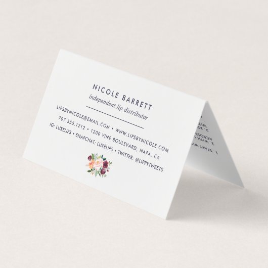 Tipps und Tricks für den rustikalen Bloom Lip-Prod Visitenkarten (Rückseite)