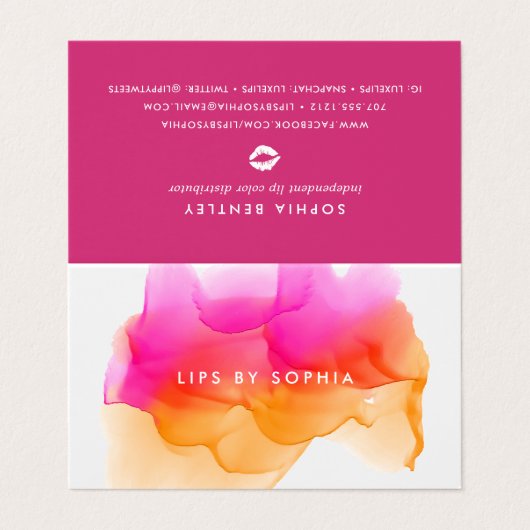 Tipps und Tricks für den Vertrieb von Aquarell Lip Visitenkarten (Außenseite Aufgefaltet)