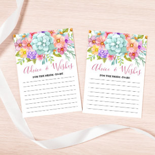 Tipps und Wünsche farbenfrohe Bridal Game Card Einladung