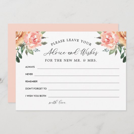 Tipps und Wünsche für Blüten und Gold Dankeskarte (Vorne/Hinten)