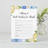 Tipps und Wünsche für das Bride Game Einladung (Stehend Vorderseite)