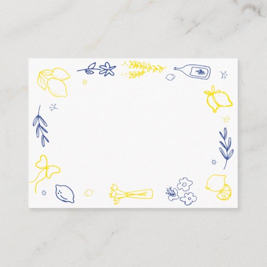 Tipps und Wünsche zu handgezeichneten italienische Begleitkarte (Rückseite)