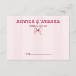 Tipps und Wünsche zur Blush Bow Graduation Party Begleitkarte