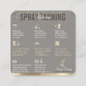 Tipps zu Gray Spray Tan Aftercare Quadratische Visitenkarte (Rückseite)