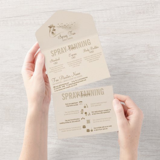 Tipps zur Spritzbräunung nach der Pflege All In One Einladung (Abreißen)