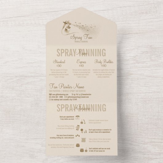 Tipps zur Spritzbräunung nach der Pflege All In One Einladung (Innen Boden)