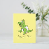 Tippy Lil T-Rex Baby Dinosaur Funny Postcard Postkarte (Stehend Vorderseite)