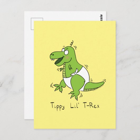 Tippy Lil T-Rex Baby Dinosaur Funny Postcard Postkarte (Vorne/Hinten)