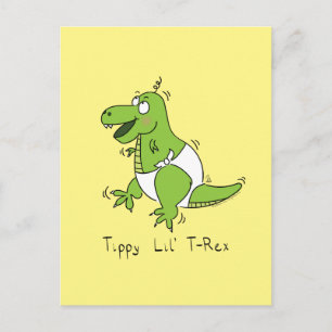 Tippy Lil T-Rex Baby Dinosaur Funny Postcard Postkarte