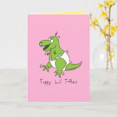 Tippy Lil T-Rex Baby Dinosaur Niedliche Grußkarte Karte (Gelbe Blume)
