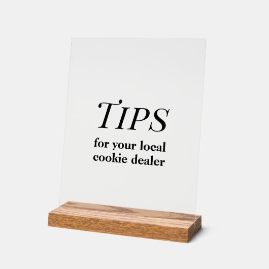 Tips-Zeichen Acrylschild (Winkel)