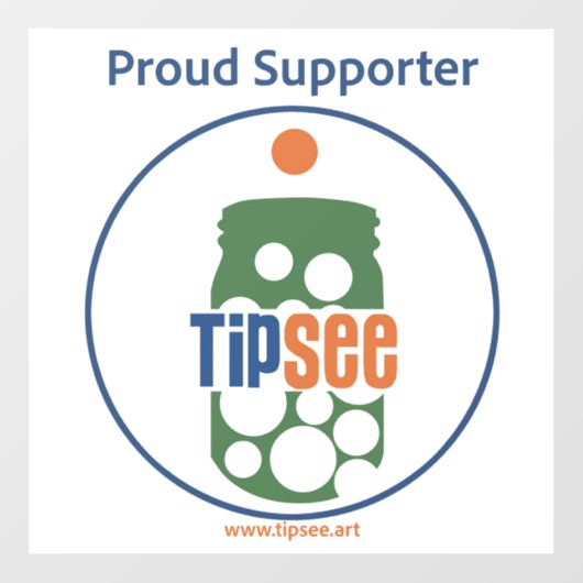 TipSee Supporter Window Decal Fensteraufkleber (Blatt)