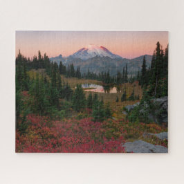 Tipsoo See und Berg Rainier Herbst Sonnenaufgang Puzzle