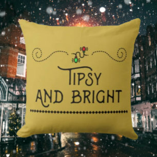 Tipsy and Bright   Festives Weihnachts-Kissen Kissen