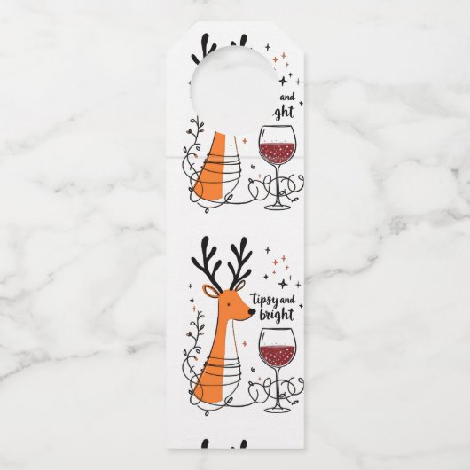 Tipsy and Bright Reindeer Flaschenanhänger (Vorderseite)