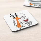 Tipsy and Bright Reindeer Getränkeuntersetzer (Linke Seite)