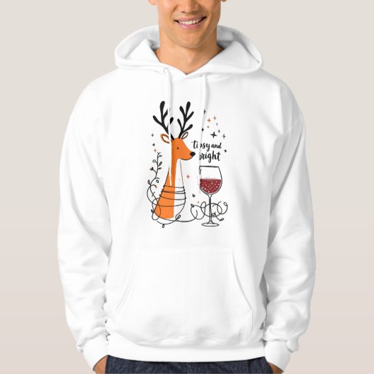 Tipsy and Bright Reindeer  Hoodie (Vorderseite)