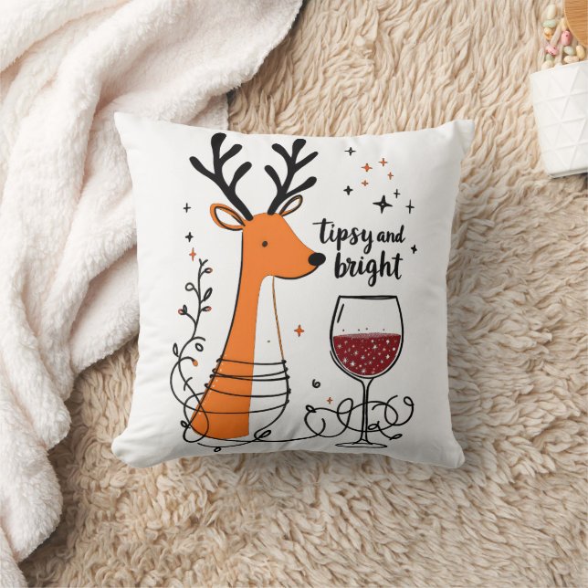 Tipsy and Bright Reindeer  Kissen (Decke)