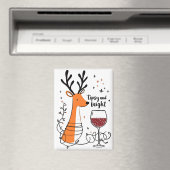 Tipsy and Bright Reindeer  Magnet (In Situ (Geschirrspüler))