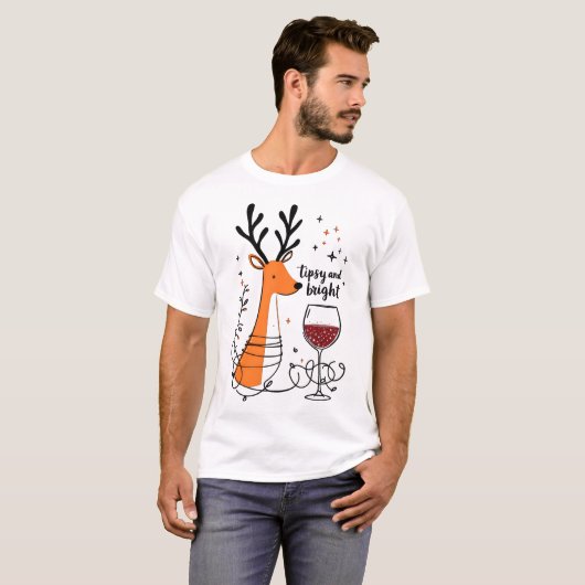 Tipsy and Bright Reindeer  T-Shirt (Vorne ganz)