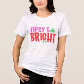 Tipsy & Bright Fun Moderne Weihnachten Tri-Blend Shirt (Vorderseite)