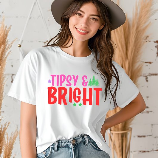 Tipsy & Bright Fun Moderne Weihnachten Tri-Blend Shirt