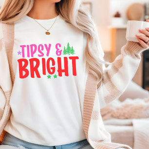 Tipsy & Bright Fun Moderne Weihnachten Tri-Blend Shirt