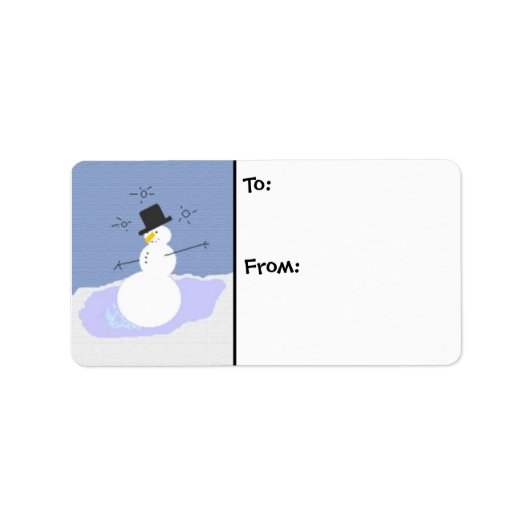 Tipsy der Schneemann Adressaufkleber (Vorne)