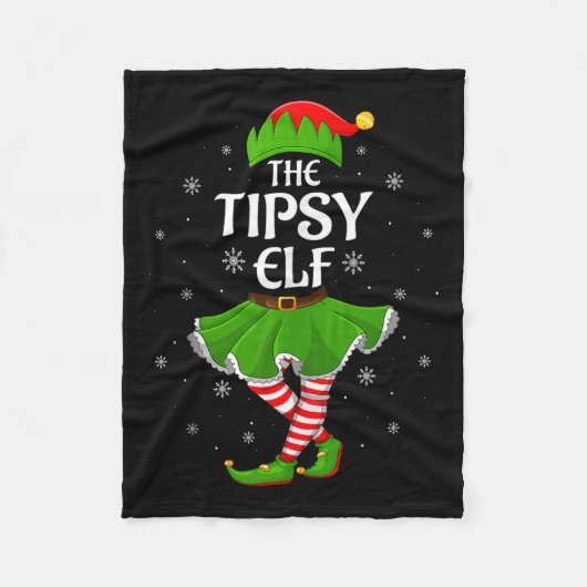 Tipsy Elf Christmas Family Girls Women Elf Squad X Fleecedecke (Vorderseite)