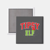 Tipsy Elf Christmas Family Matching Group Xmas Magnet (Vorderseite/Rückseite)