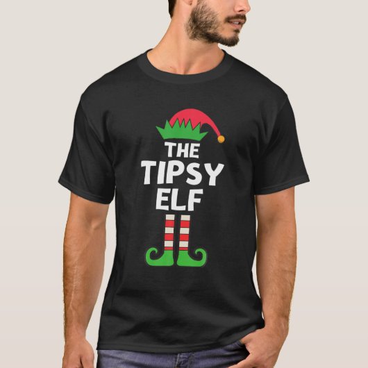Tipsy Elf Matching Family Christmas Party Pajama T-Shirt (Vorderseite)