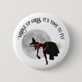 Tipsy Hexe auf Button im Flying Broom (Vorderseite)