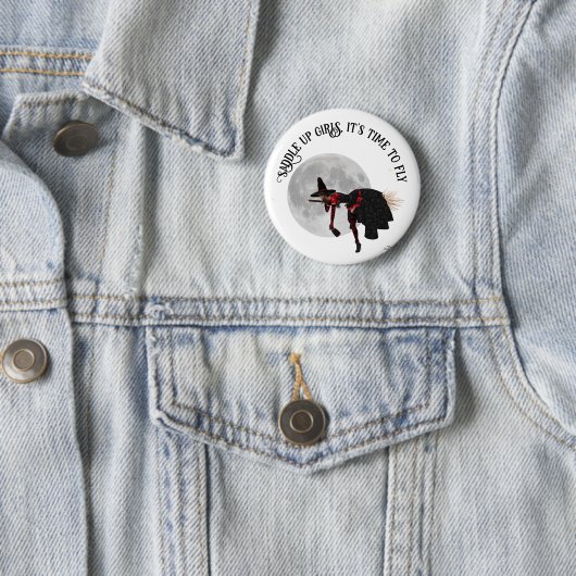 Tipsy Hexe auf Button im Flying Broom (Beispiel)