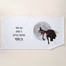 Tipsy Hexe auf dem Flying Broom Beach Handtuch