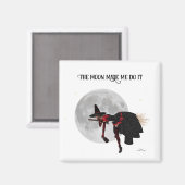 Tipsy Hexe auf dem Flying Broom Magnet (Vorderseite/Rückseite)