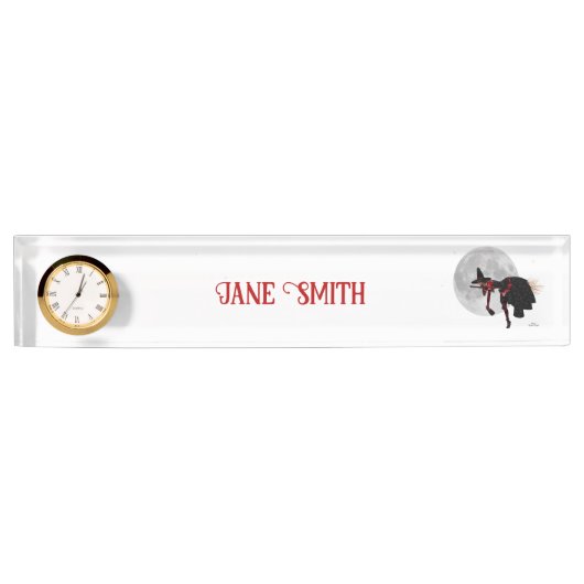 Tipsy Hexe auf dem Flying Broom Name Plakat Namensplakette (Vorderseite)