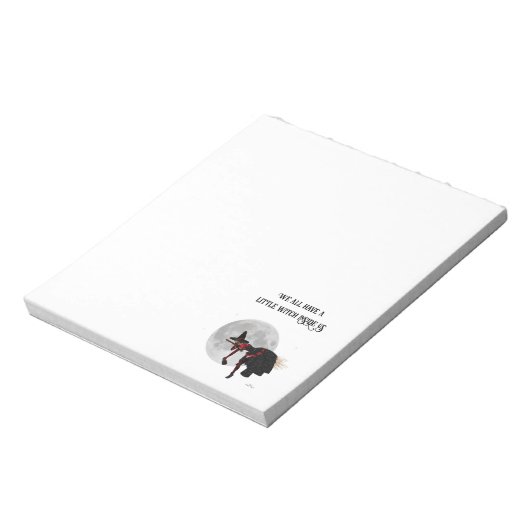 Tipsy Hexe auf dem Flying Broom Notepad Notizblock (Rotiert)