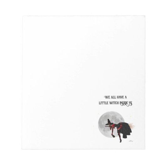 Tipsy Hexe auf dem Flying Broom Notepad Notizblock (Vorderseite)