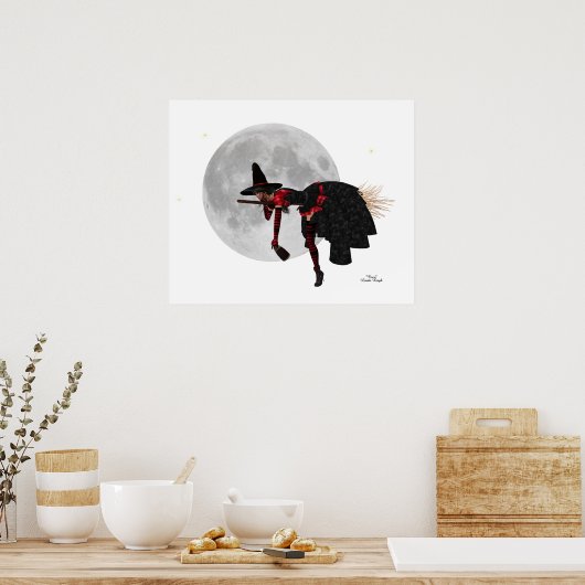 Tipsy Hexe auf dem Flying Broom Poster (Küche)