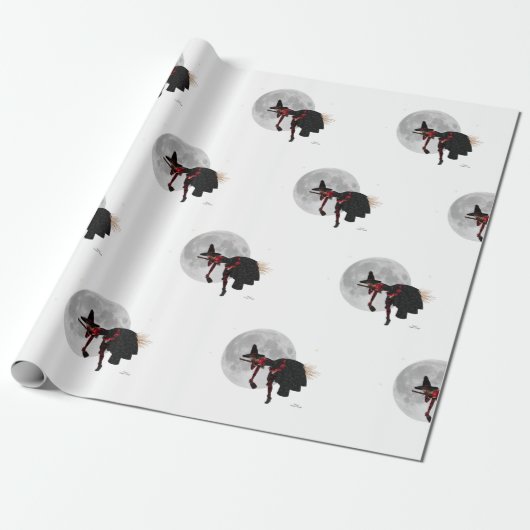 Tipsy Hexe auf dem Flying Broom Wrapping Paper Geschenkpapier (Ungerollt)