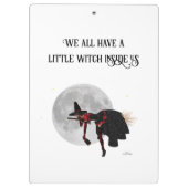 Tipsy Hexe auf der Flying Broom Clipboard Klemmbrett (Rückseite)