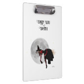 Tipsy Hexe auf der Flying Broom Clipboard Klemmbrett (Rechts)