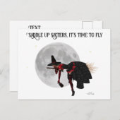 Tipsy Hexe auf der Flying Broom Postkarte (Vorne/Hinten)