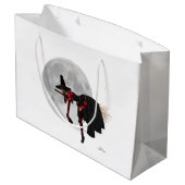Tipsy Hexe auf Flying Broom-Geschenktasche Große Geschenktüte (Rückseite Schrägansicht)