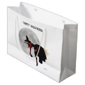 Tipsy Hexe auf Flying Broom-Geschenktasche Große Geschenktüte (Vorderseite Schrägansicht)