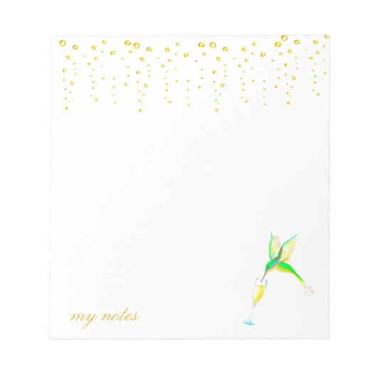 Tipsy Hummingbird Notepad Notizblock (Vorderseite)